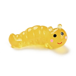 Золотистый Светящийся орнамент в виде червяка из смолы, светится в темноте, микроландшафтное украшение сада, золотые, 15x35.5x13 мм