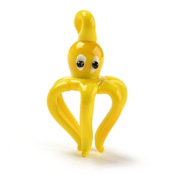 Золотистый Подвески лэмпворк ручной работы, прелести осьминога, золотые, 49x26x26.5 мм, отверстие : 3 мм