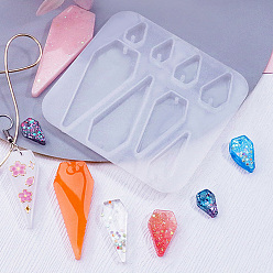 Алмаз DIY силиконовые формы кулон, формы для литья смолы, для уф-смолы, изготовление ювелирных изделий из эпоксидной смолы, ромбовидный узор, 71x75x5 мм, отверстие : 1.5 мм, внутренний диаметр: 8~21x12~51 мм