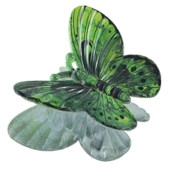 Зеленый Пластиковые зажимы когтя волос, аксессуары для волос для женщин и девочек, бабочка, зелёные, 74x56x68 мм