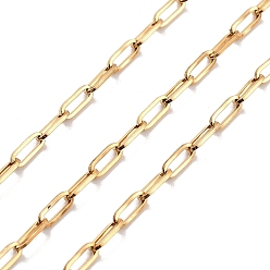 Золотой Вакуумное покрытие pvd 304 цепи из нержавеющей стали для скрепок, золотые, 6.5x2.5x0.6 мм