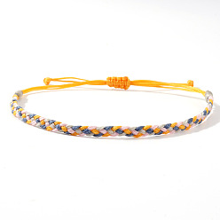 Золотистый Плетеные браслеты из хлопкового шнура для мужчин и женщин, золотые, внутренний диаметр: 11 дюйм (28 см)