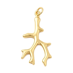 Branch Латунные подвески, с целью перехода в кольце, стойки покрытие, долговечный, без свинца и без кадмия, реальный 18 k позолоченный, филиал, 31x16.5x2 мм, отверстие : 3.5 мм