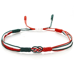 Темно-оливково-зеленый Регулируемые браслеты из полиэстера с китайским плетением из бисера для женщин и мужчин, темно-оливковый зеленый, 6-1/4~10-1/4 дюйм (16~26 см)