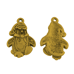 Античное Золото Рождество Санта-Клаус сплава подвески, тибетский стиль , без кадмия, без никеля и без свинца, античное золото , 22x13x3 мм, отверстие : 1 мм