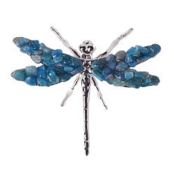 Apatite Natural Apatite Dragonfly Display Decorations, Animal Crafts for Table Decor Home Decor, 100x80mm