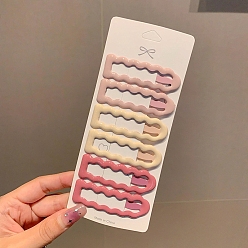 (52) Непрозрачная лаванда Сплав эмали зажимы для волос, прямоугольные, разноцветные, 69 мм, 6 шт / комплект