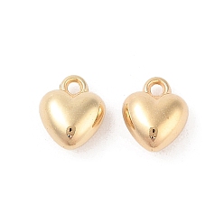Золотой Пластмассовые подвески ccb, сердце, золотые, 11x9.5x5.5 мм, отверстие : 1.6 мм