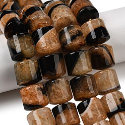 Оранжевый Природный агат бисер нитей, окрашенная и подогревом, барабан, оранжевые, 14~14.5x13.5~14.5 мм, отверстие : 1~1.2 мм, около 28 шт / нитка, 15.55"~15.75'' (39.5~40 см)