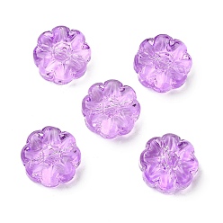 Лиловый Стеклянные бусины, цветок, сирень, 13.5x5.5 мм, отверстие : 1 мм