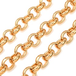 Golden 304 Stainless Steel Rolo Chains, Unwelded, with Spool, Golden, 10x3mm