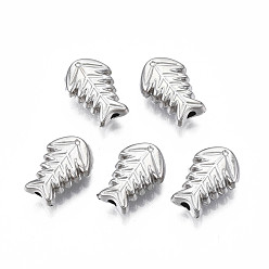 Platinum CCB Plastic Beads, for DIY Jewelry Making, Fish, Platinum, 12x8x4mm, Hole: 1.6mm