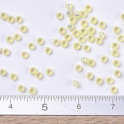 (RR554) Dyed Light Daffodil Silverlined Alabaster MIYUKI Round Rocailles Beads, Japanese Seed Beads, (RR554) Dyed Light Daffodil Silverlined Alabaster, 11/0, 2x1.3mm, Hole: 0.8mm, about 1100pcs/bottle, 10g/bottle