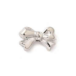 Платина Бусины из сплава с бантом, без свинца, без кадмии и без никеля, стойки покрытие, платина, 10.5x15.5x5 мм, отверстие : 1.8 мм