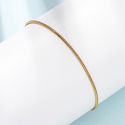 Настоящее золото 18K 304 женские браслеты-змейки из нержавеющей стали, ионное покрытие (ip), реальный 18 k позолоченный, 6.69 дюйм (17 см)