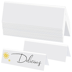 White Acrylic Dry Erase Reusable Name Tent Cards, Table Name Plate, White, 220x50x66mm