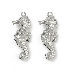 Sea Horse Океан 304 подвески из нержавеющей стали, анти-тускнение, морской конек, 26.5x10x4 мм, отверстие : 1.2 мм