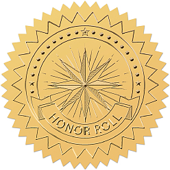 Звезда Пластиковые самоклеящиеся наклейки с тиснением из золотой фольги, стикер украшения медали, звезда, 5x5 см