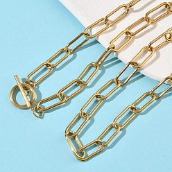 Золотой 304 колье из скрепок из нержавеющей стали, ионное покрытие (ip), золотые, 20.24 дюйм (51.4 см)