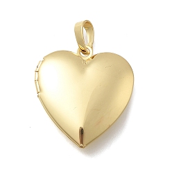 Настоящее золото 18K Подвески-медальоны в форме сердца из латуни ко Дню святого Валентина, без кадмия и без свинца, долговечный, стойки покрытие, реальный 18 k позолоченный, 25x22.5x6.5 мм, отверстие : 7.5x4.5 мм