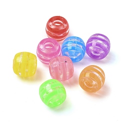 (52) Непрозрачная лаванда Прозрачные акриловые бусины, круглый с полосой, разноцветные, 12x11 мм, отверстие : 4.5 мм, 684 шт / 500 г