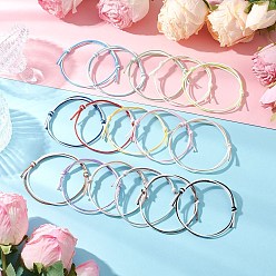 (52) Непрозрачная лаванда 16шт. двухцветные браслеты из вощеного полиэфирного шнура для мужчин и женщин, разноцветные, внутренний диаметр: 2~3-1/8 дюйм (5~8 см)