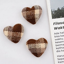 Кокосово-Коричневый Кабошоны из ткани и железа, сердце, платина, кокосового коричневый, 21x19 мм