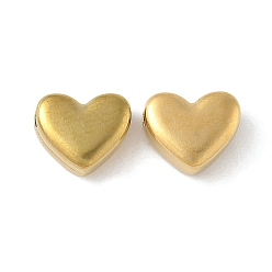 Настоящее золото 18K 304 из нержавеющей стали бусы, сердце, ионное покрытие (ip), реальный 18 k позолоченный, 7x8x3.5 мм, отверстие : 1.6 мм