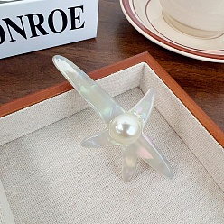 Морская Ракушка Заколки для волос из ацетата целлюлозы (смола) в виде морской звезды, с имитацией жемчуга, аксессуары для волос для девочек и женщин, цвет морской раковины, 48x92 мм