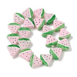 Pink Бусины из стеклянной эмали, окрашенные методом запекания, арбуз, розовые, 19x20.5x8.5~9.5 мм, отверстие : 1.6 мм