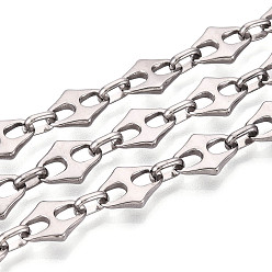Нержавеющая Сталь Цвет 304 цепные цепи из ромбовидной стали из нержавеющей стали, пайки, с катушкой, цвет нержавеющей стали, 11.5x8.5x2 мм, около 16.40 футов (5 м) / рулон