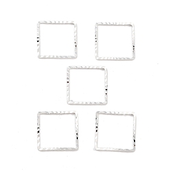 Посеребрённый Латунные бусины в оправе, без кадмия и без свинца, квадратный, 925 серебро покрытием, 12x12x1 мм