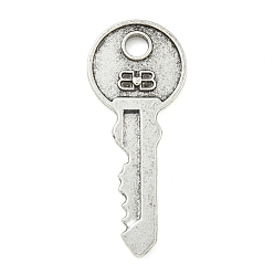 Античное Серебро Тибетский сплав стиля большие кулоны, ключ, античное серебро, 56x23x3 мм, отверстие : 5 мм, о 135 шт / 1000 г.