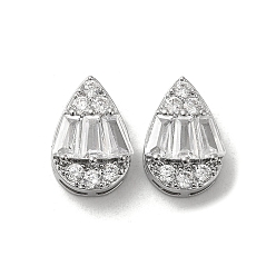Plaqué Platine Véritable Laiton liens multi-brins, sans cadmium et sans nickel et sans plomb, avec la glace, larme, Platine plaqué, 13.5x9x5mm, trou: 3.3x0.6 mm et 2.8x0.6 mm