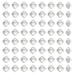 Серебро 200 подвески из сплава шт., сердце прелести, серебряные, 7.5x7.5x2.5 мм, отверстие : 1.5 мм