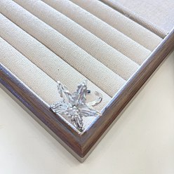 Звезда Открытые кольца-манжеты из сплава со стразами для женщин, серебряные, звезда, 15~20 мм