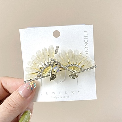 Светло-желтый Заколки для волос из смолы, аксессуары для волос для женщин и девочек, вентилятор, светло-желтый, 65x30 мм