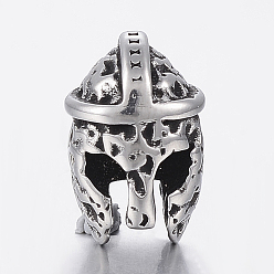 Antik Silber Farbe 304 Edelstahlkugeln, Gladiator Helm, Antik Silber Farbe, 14x9x9 mm, Bohrung: 2 mm