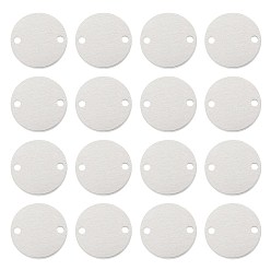 Platinum Aluminium Links Connectors, Stamping Blank Tag, Name Plate, Business Card Blanks, Flat Round, Platinum, 25x1.5mm, Hole: 2.5mm, 30pcs/box