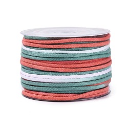 Оранжево-Красный 50м сегментный окрашенный хлопковый шнур для макраме, круглая плетеная веревка, для настенного крепления, ремесла, Подарочная упаковка, оранжево-красный, 3 мм, около 54.68 ярдов (50 м) / рулон