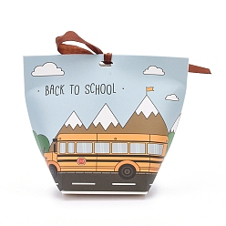 Coloré Sacs pliants en papier, avec ruban, retour à l'école, colorées, 119.3x61.5x100mm