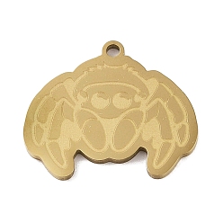 Golden 201 Stainless Steel Pendants, Spider Charm, Golden, 20.5x24x1.5mm, Hole: 1mm