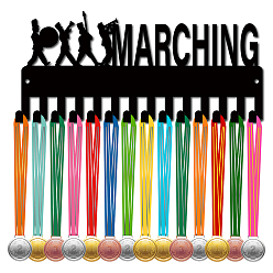 Musical Instruments Рамка для железных медалей, 14 крючки для медалей, вешалка для показа, с винтами, чёрные, марширующий, музыкальные инструменты, 130x290 мм