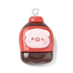 Drink Милые подвески из непрозрачной смолы в виде булавки, имитация еды, с платиновым тоном железная петля, кокс, 30.5x17.5x12 мм, отверстие : 2 мм