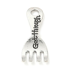 Античное Серебро Сплавочные подвески тибетского стиля, вилка, без кадмия и без свинца, античное серебро, 29.5x12.5x3 мм, отверстие : 3.5 мм, 694 шт / 1000 г