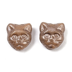 Перу Чешские прессованные стеклянные бусины, кошка, Перу, 12.5x12x7 мм, отверстие : 0.8 мм, около 201 шт / упаковка