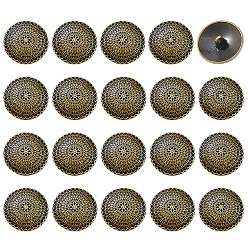 Antique Bronze 20Pcs Alloy Shank Buttons, Flat Round, 1-Hole, Antique Bronze, 25x9mm, Hole: 2.5mm