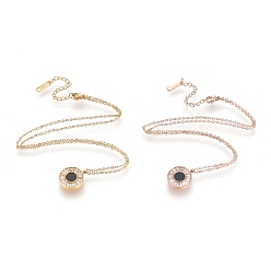 (52) Непрозрачная лаванда 304 подвесные из нержавеющей стали ожерелья, с прозрачным фианитом и смолой, плоско-круглые, разноцветные, 16.06 дюйм (40.8 см)