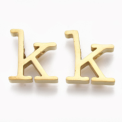 Letter K 304 Stainless Steel Pendants, Golden, Letter, Letter.K, 13x12x3mm, Hole: 1.8mm