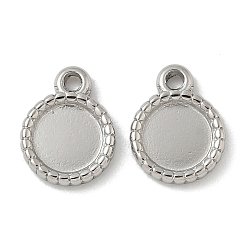 Нержавеющая Сталь Цвет 304 Настройки кабошон из нержавеющей стали кулон, плоско-круглые, цвет нержавеющей стали, лоток : 6 мм, 10.5x8x1.5 мм, отверстие : 1.2 мм